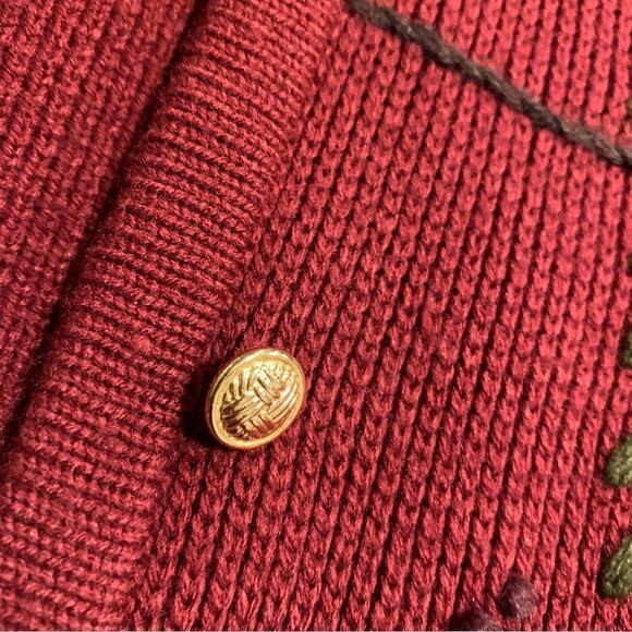 Crystal Kobe Women’s Floral Embroidered Cardigan Sweater Fall Large - Picture 4 of 10